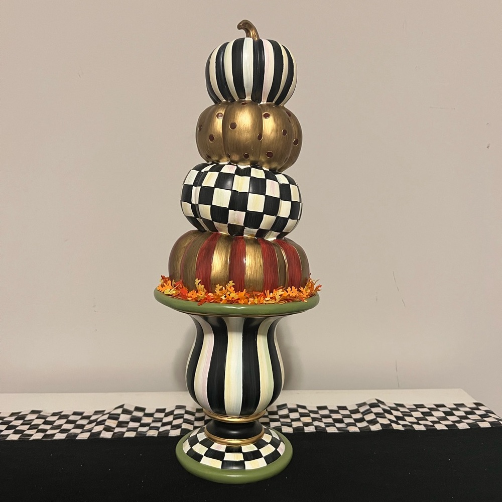 Mackenzie-Childs Tabletop Stacking Pumpkins. New without original box 🎃
